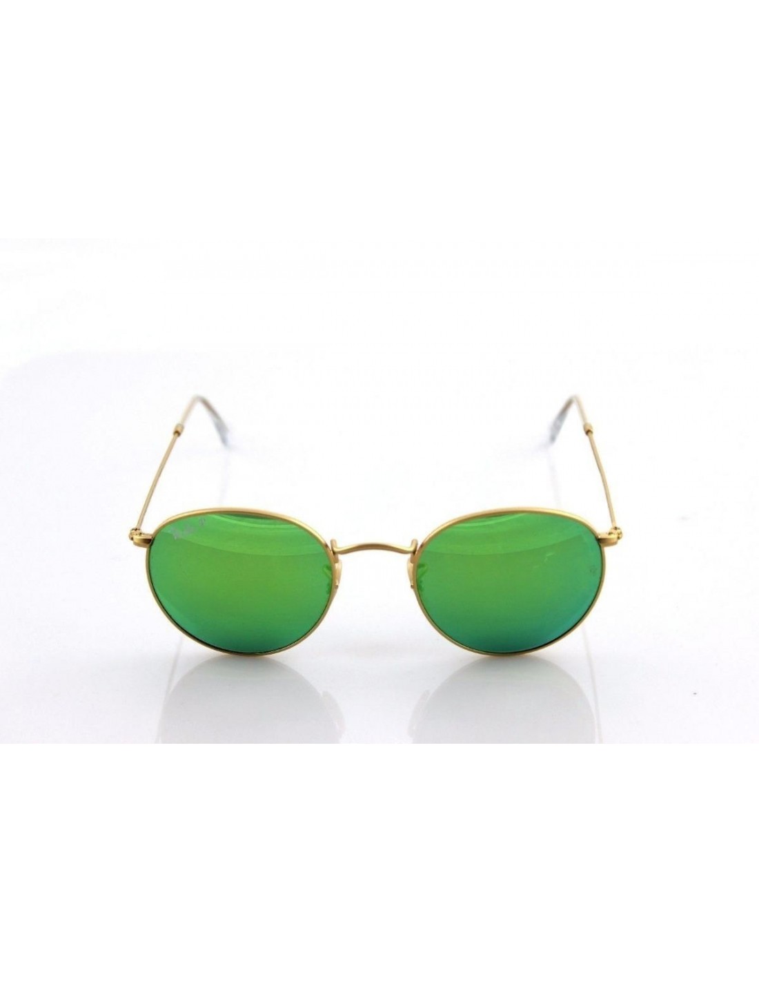 Lentes de sol Ray Ban Rb3447 P 112/p9 Round Metal Polarizado Verde Espejo