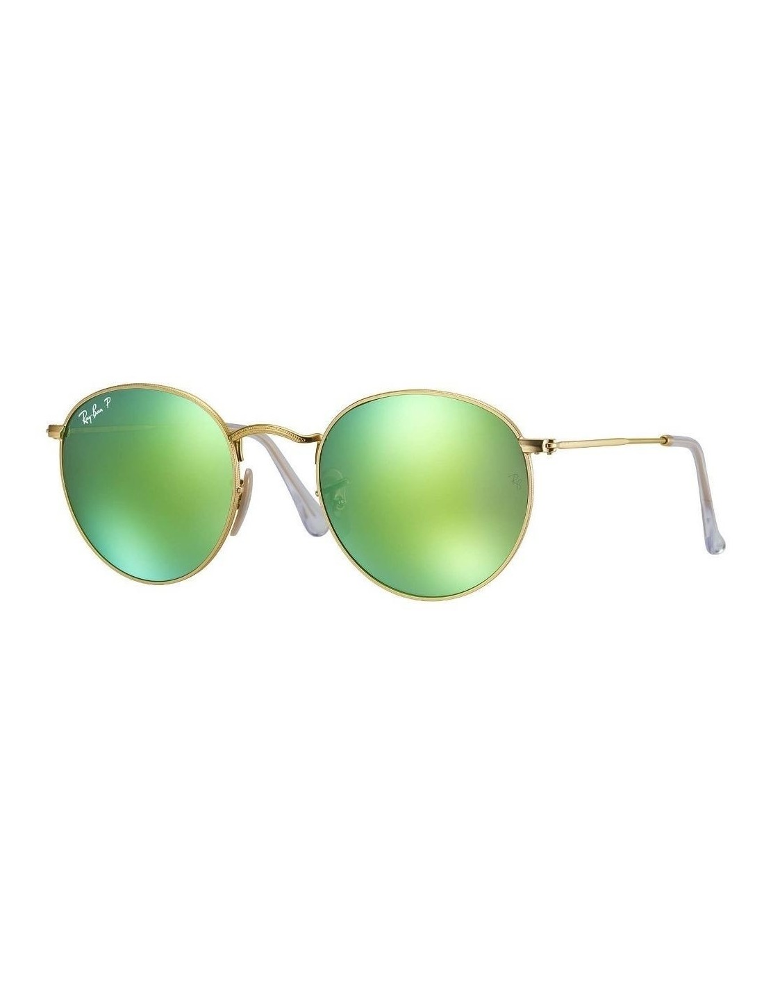 Lentes de sol Ray Ban Rb3447 P 112/p9 Round Metal Polarizado Verde Espejo