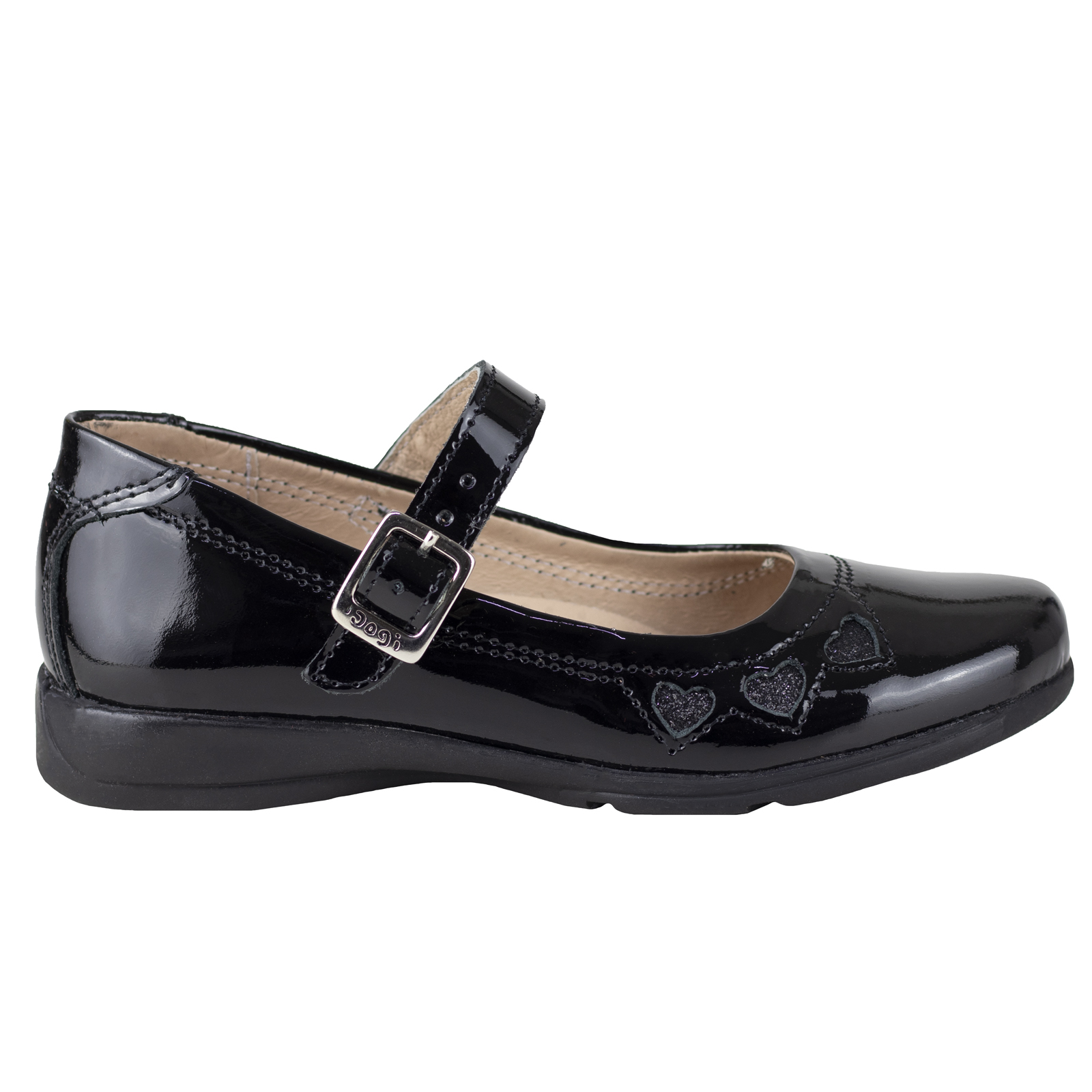 Zapato De Charol Escolar Niña Dogi Broche Eg608 Negro 18-21.5