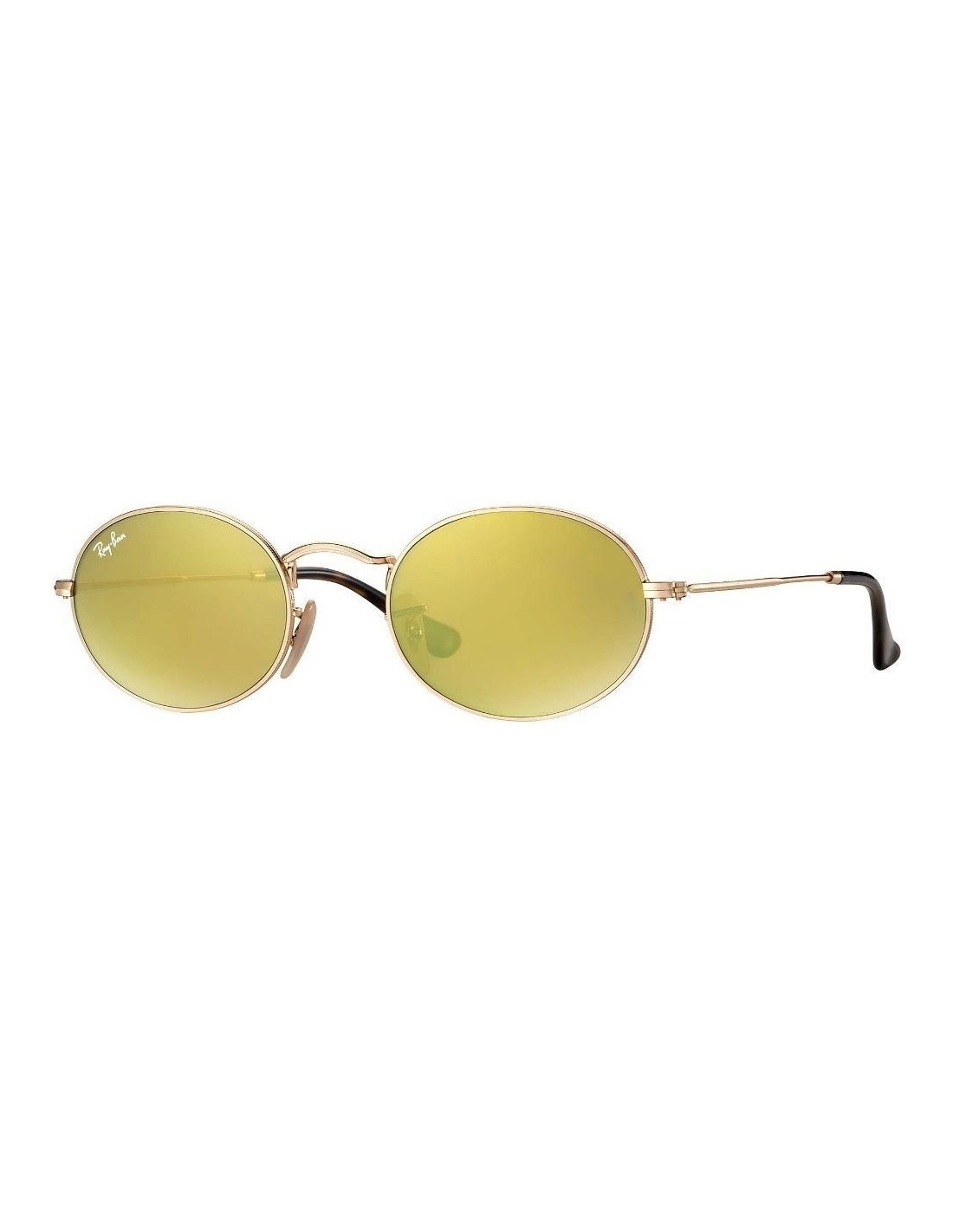 Lentes Ray Ban Rb3547n 001/93 Oval Flat Lenses Dorado Espejo