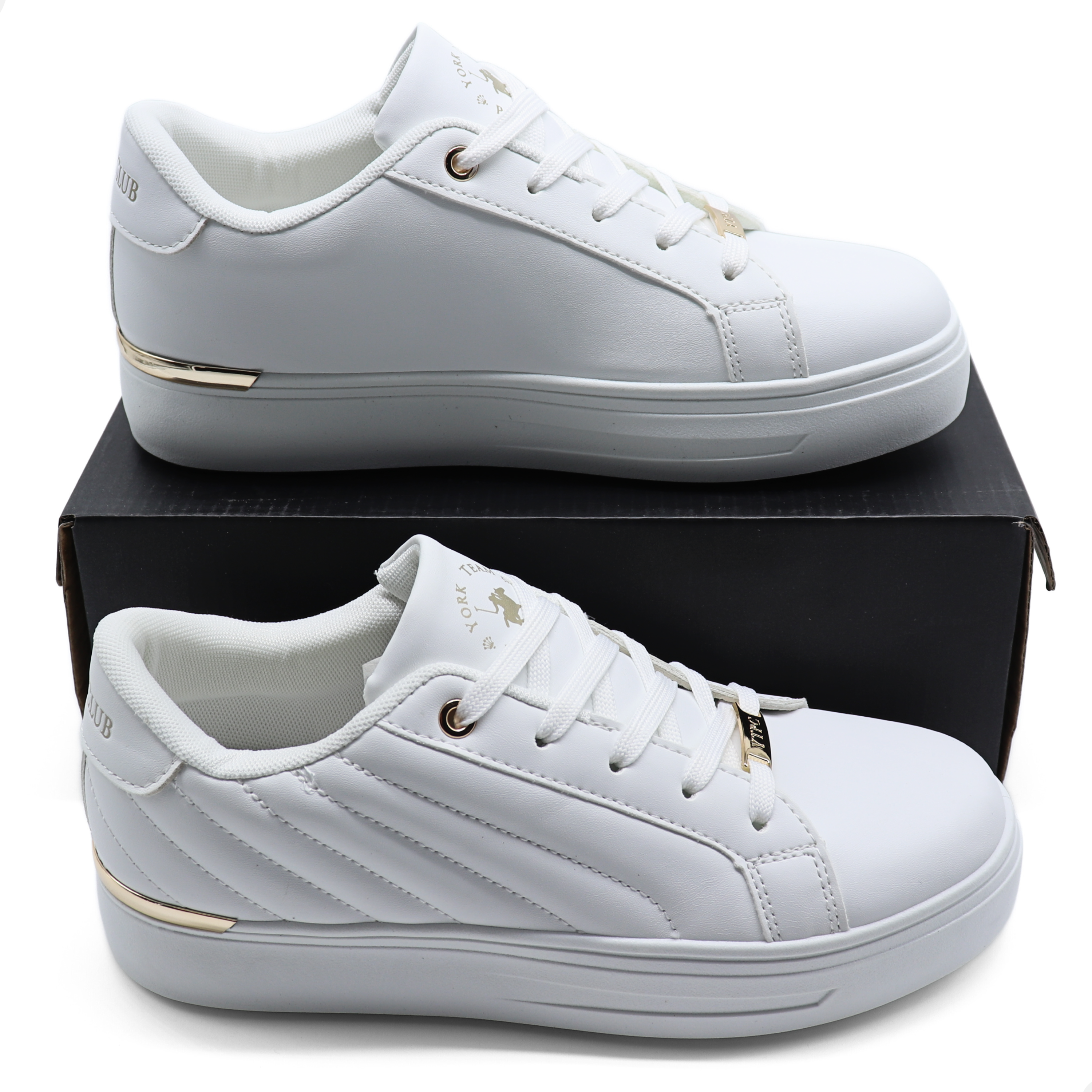 Tenis Polo Club Para Mujer Urbano York Team Plataforma Casual Blanco And24.