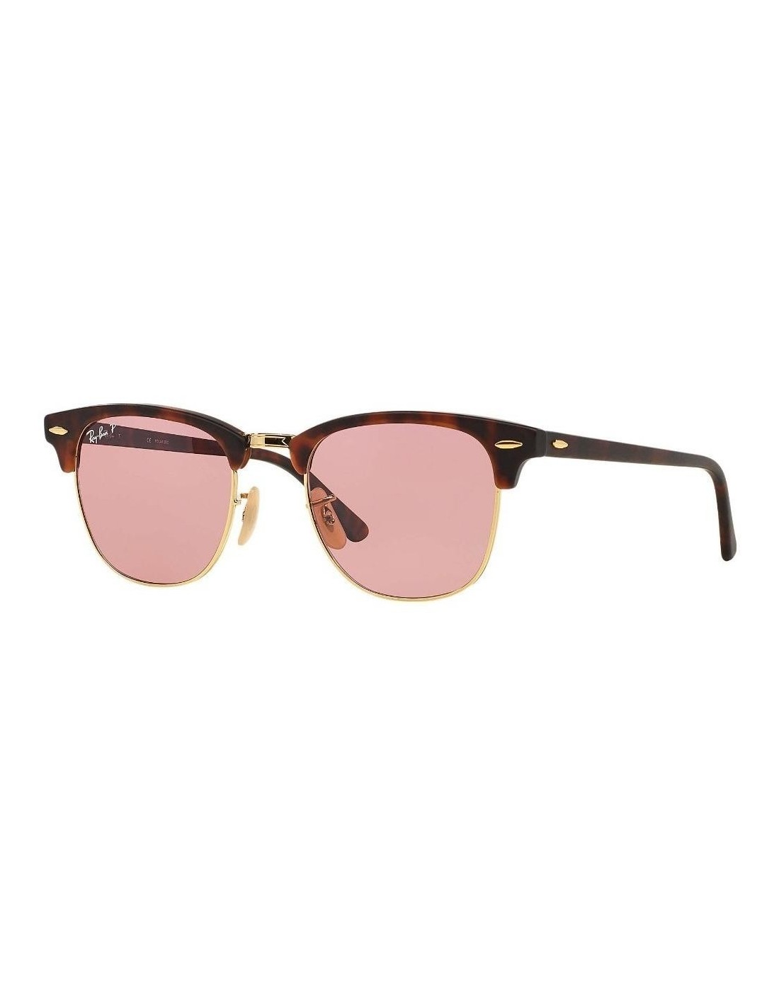 Lentes de sol Ray Ban Rb3016 114515 Clubmaster Rosa Transparente Polarizado