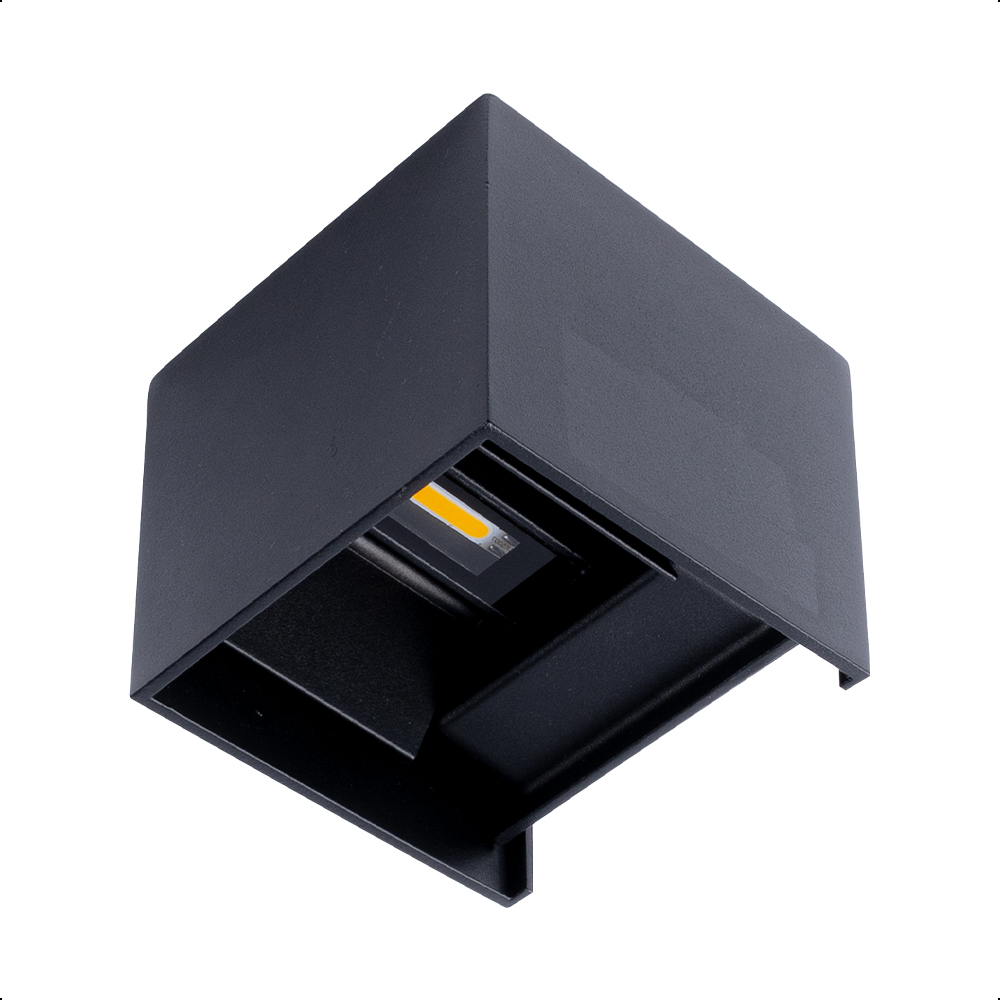 ICON Aplique Decorativo Cubo Negro Haz de Luz Ajustable 6W Luz Cálida 3000k Aprueba de agua IP65