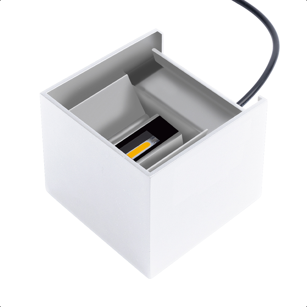 ICON Aplique Decorativo Cubo Blanco Haz Ajustable 6w Luz Neutra 3000K Aprueba de agua IP65