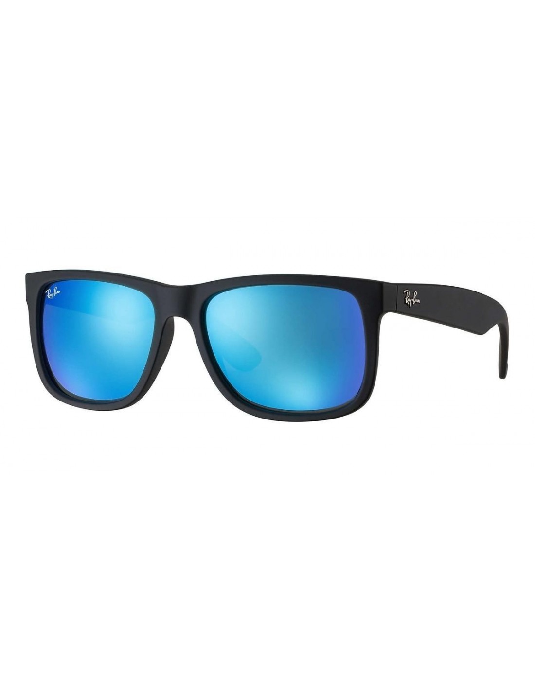Lentes de sol Ray Ban Rb4165 622/55 Justin Negro Mate Azul Espejo Original