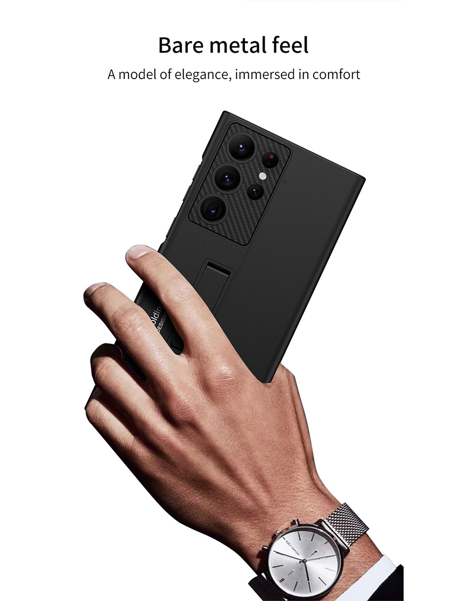 Funda ultra Delgada Negro Completo con Soporte para Samsung Galaxy S24 Ultra