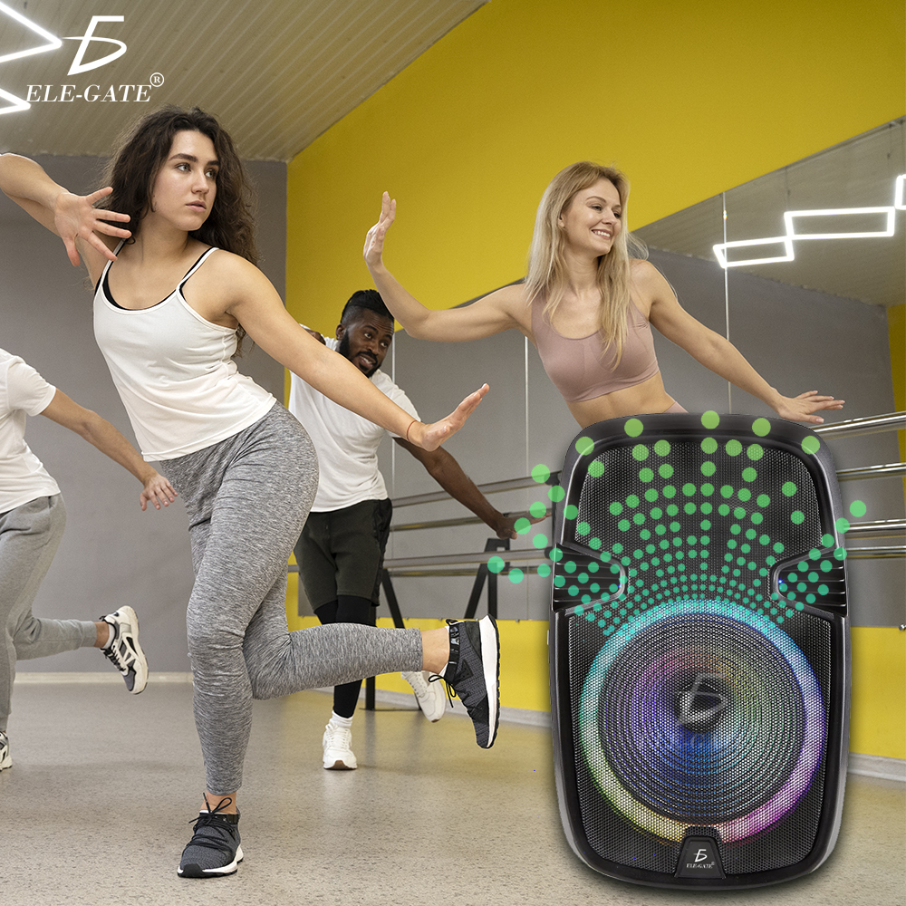 Bafle 15“ Bluetooth Inalámbrico Inteligente con Micrófono Soporte y Control Remoto Luz Led