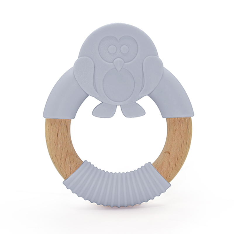 kit de 5 Mordederas de bebé en forma de animales de silicón y bambú