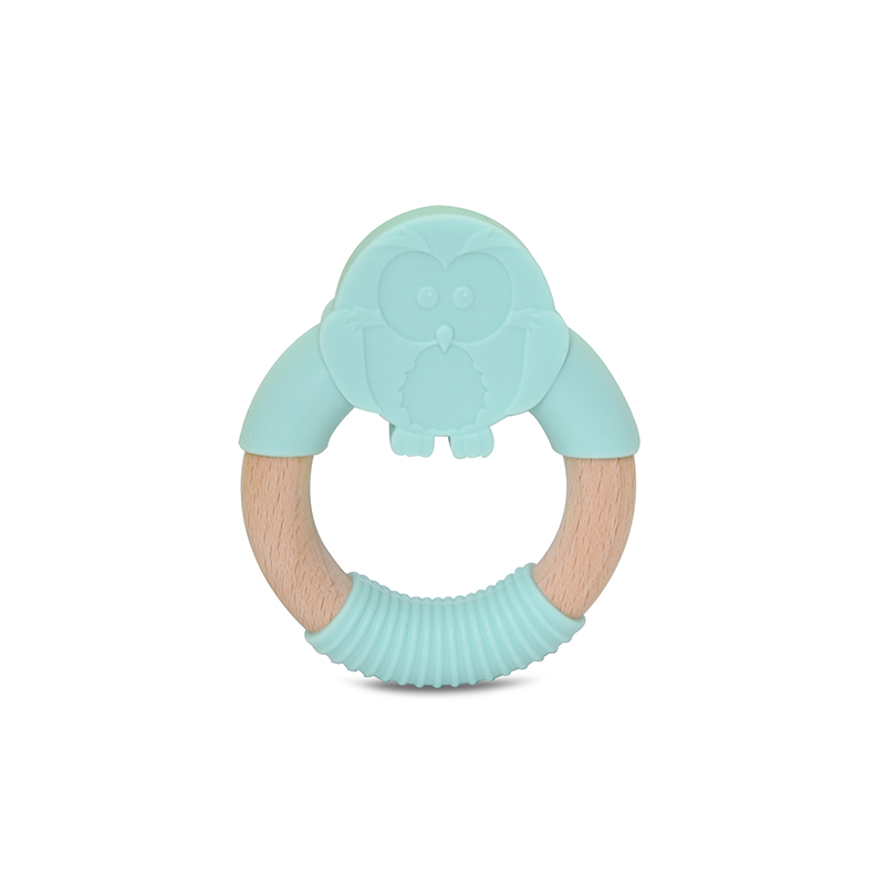 kit de 5 Mordederas de bebé en forma de animales de silicón y bambú