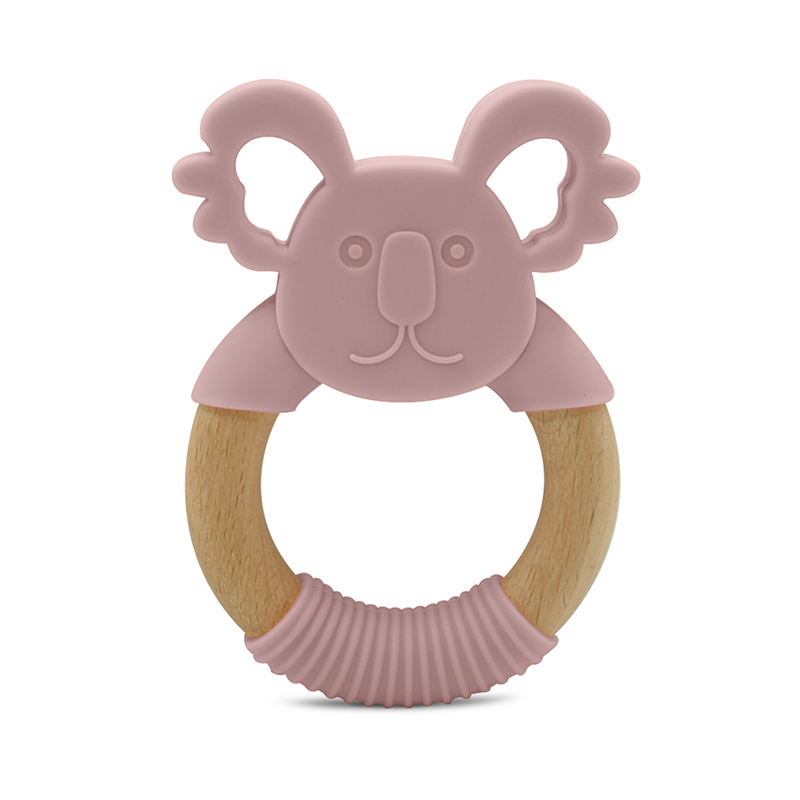 kit de 5 Mordederas de bebé en forma de animales de silicón y bambú