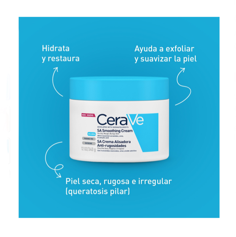 Crema Cerave Con Ácido Salicílico Alisadora Anti-rugosidades Tipo de piel Seca.