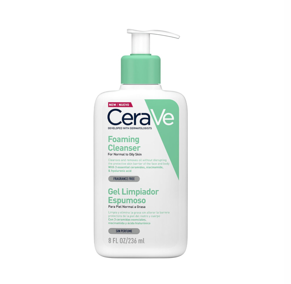 Gel Cerave Limpiador Espumoso Piel Normal A Grasa De 236 Ml.