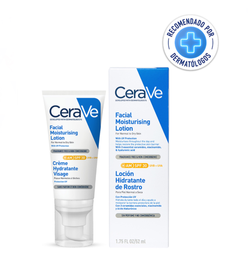 Loción Hidratante De Rostro Cerave Fps30 52ml Momento de aplicación Día para piel normal a seca.