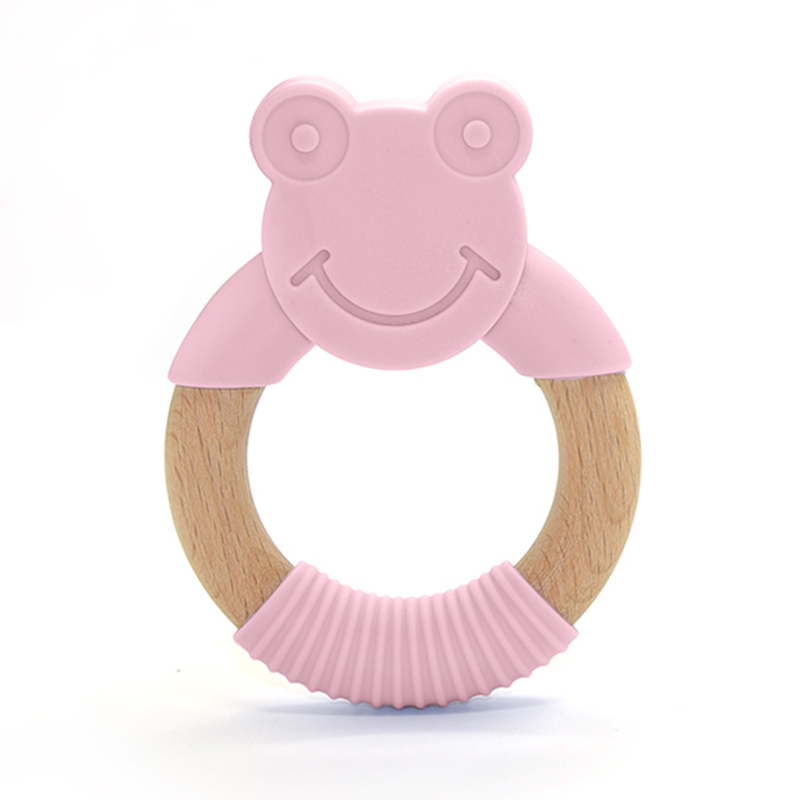 kit de 2 Mordederas de bebé en forma de animales de silicón y bambú