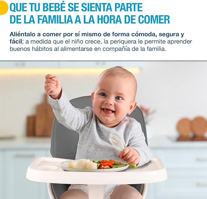 A SHIMY Silla para Bebé 5 en 1 con Bandeja para Comer, Periquera con 5 Funciones Diferentes y Cinturón de Seguridad Ajustable, Silla Alta Periquera Portátil para Niños de 6 a 36 Meses, Altura Ajustable