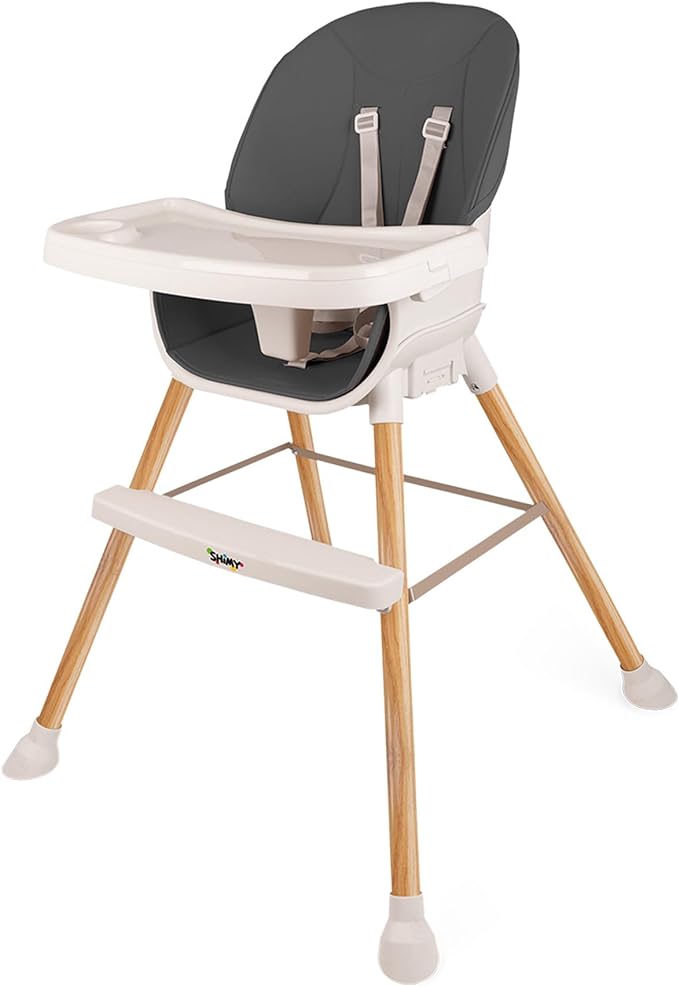 A SHIMY Silla para Bebé 5 en 1 con Bandeja para Comer, Periquera con 5 Funciones Diferentes y Cinturón de Seguridad Ajustable, Silla Alta Periquera Portátil para Niños de 6 a 36 Meses, Altura Ajustable