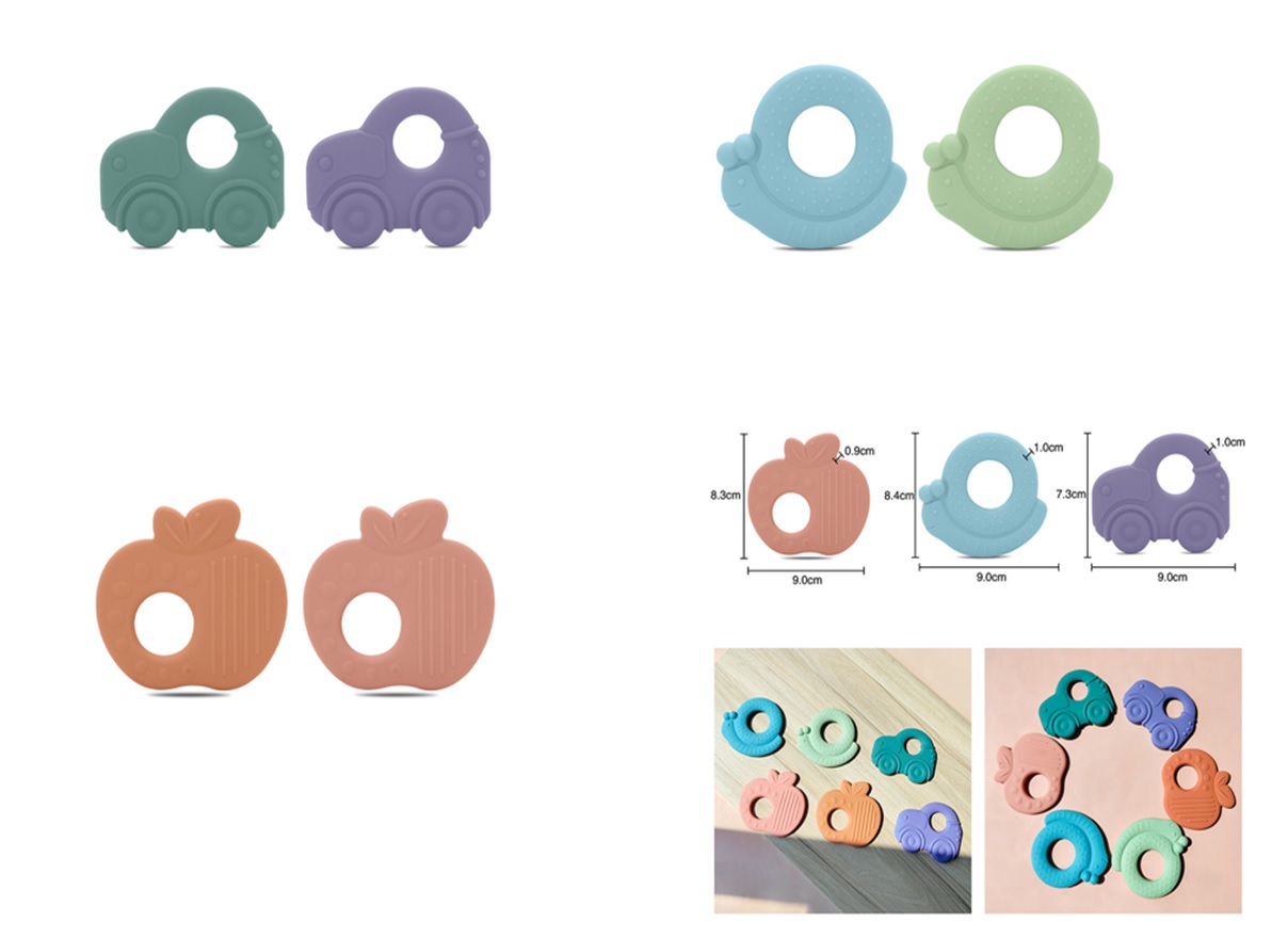 Kit De 5 Mordederas De Silicón Para Bebe En Diversas Formas