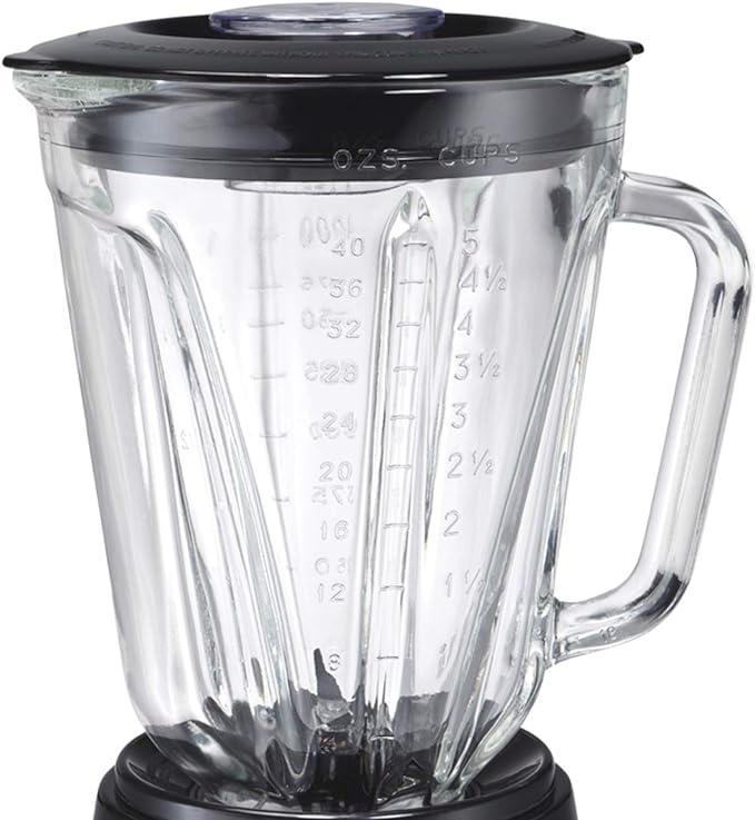 A Hamilton Beach Licuadora Power Elite, con 12 Funciones, Vaso de Vidrio, 1.2 Litros, Negra (58148-MXR)