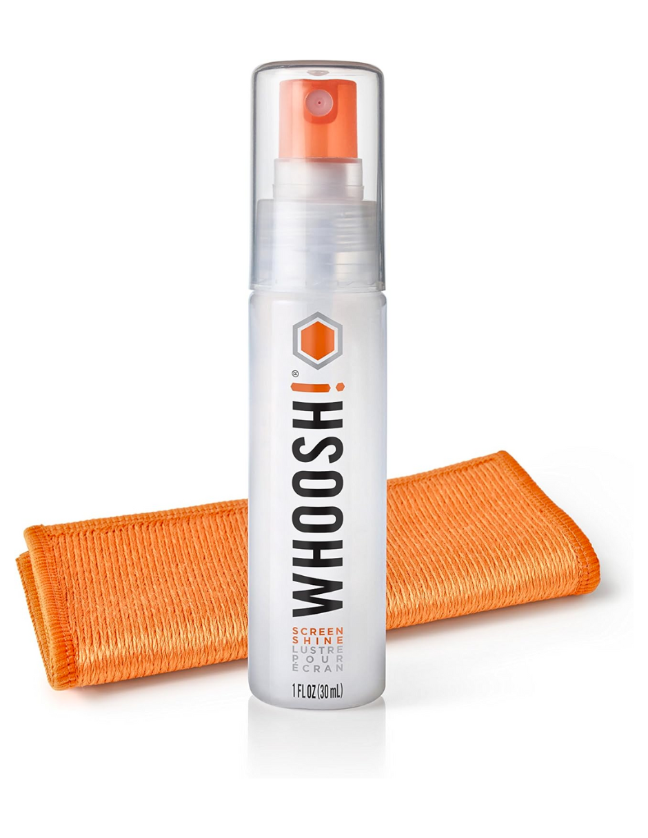 Limpiador de Pantallas Whoosh! 30 ml + 1 paño de micro fibra.