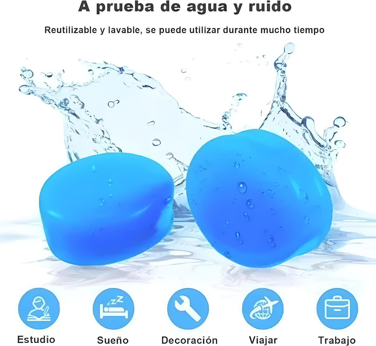 Tapones Para Oídos Reutilizables Silicona Para Dormir 12pcs