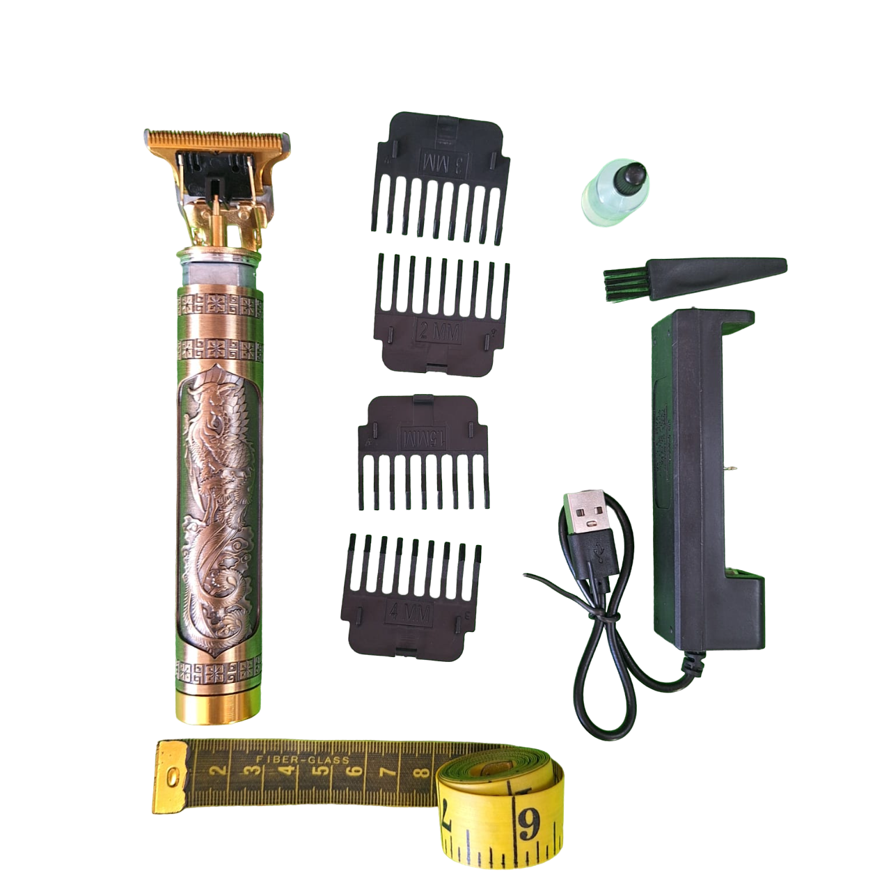 Maquina Para Cortar Cabello Rasurado De Precisión Recargable Color Dorado