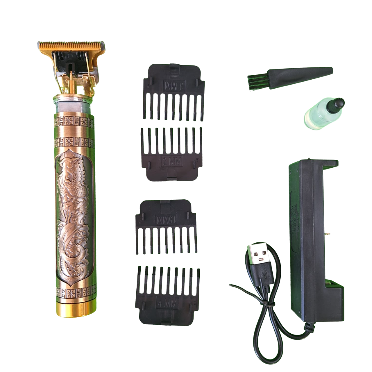 Maquina Para Cortar Cabello Rasurado De Precisión Recargable Color Dorado