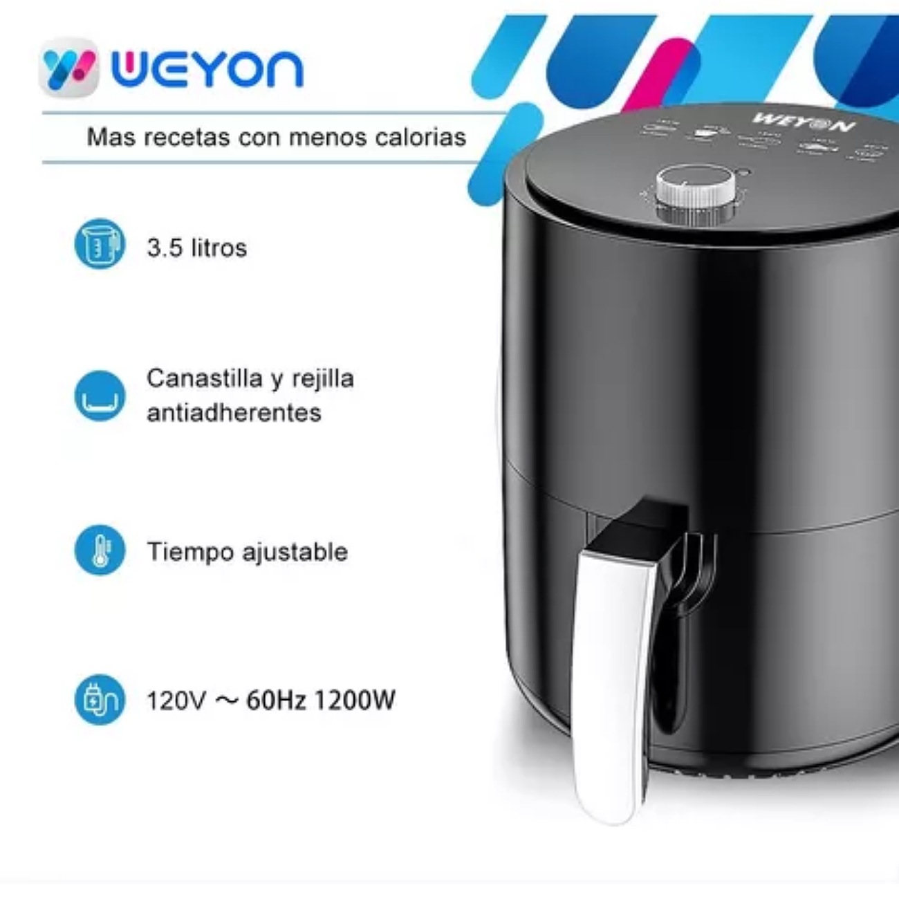 Freidora De Aire Weyon 3.5l Sin Aceite Freidora Electrica