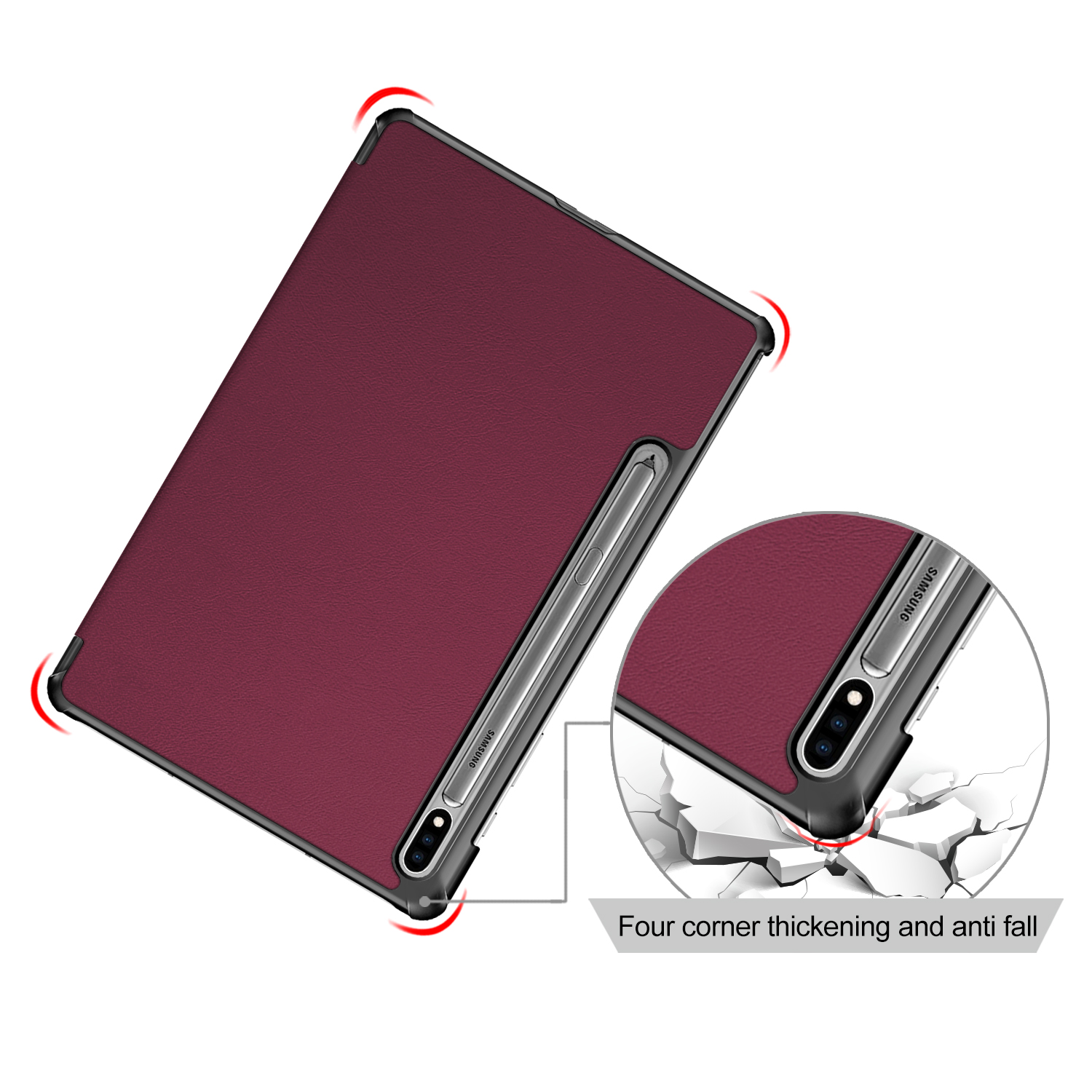 Funda Para Tablet Samsung Galaxy Tab S9 11 Sm-x710 (2023) Color Vino.