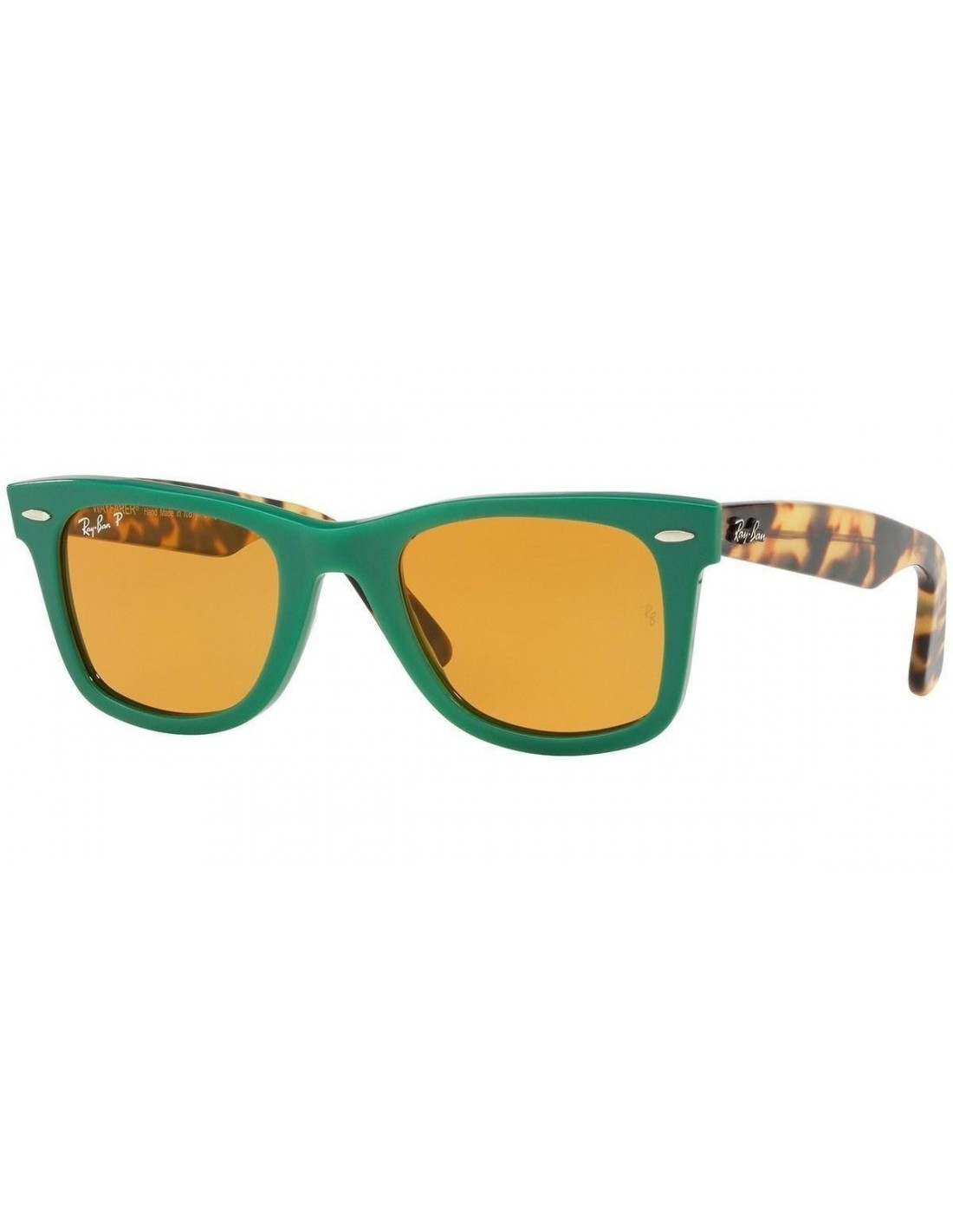Lentes de sol Ray Ban Rb2140 1240N9 Wayfarer Verde Cafe Carey Polarizado