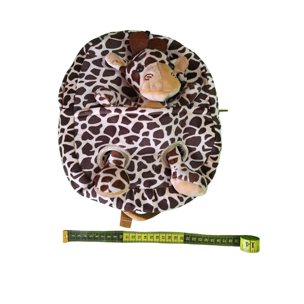 Mochila Infantil Diseño Tela Suave Cómoda Con Peluche De Jirafa Color Chocolate