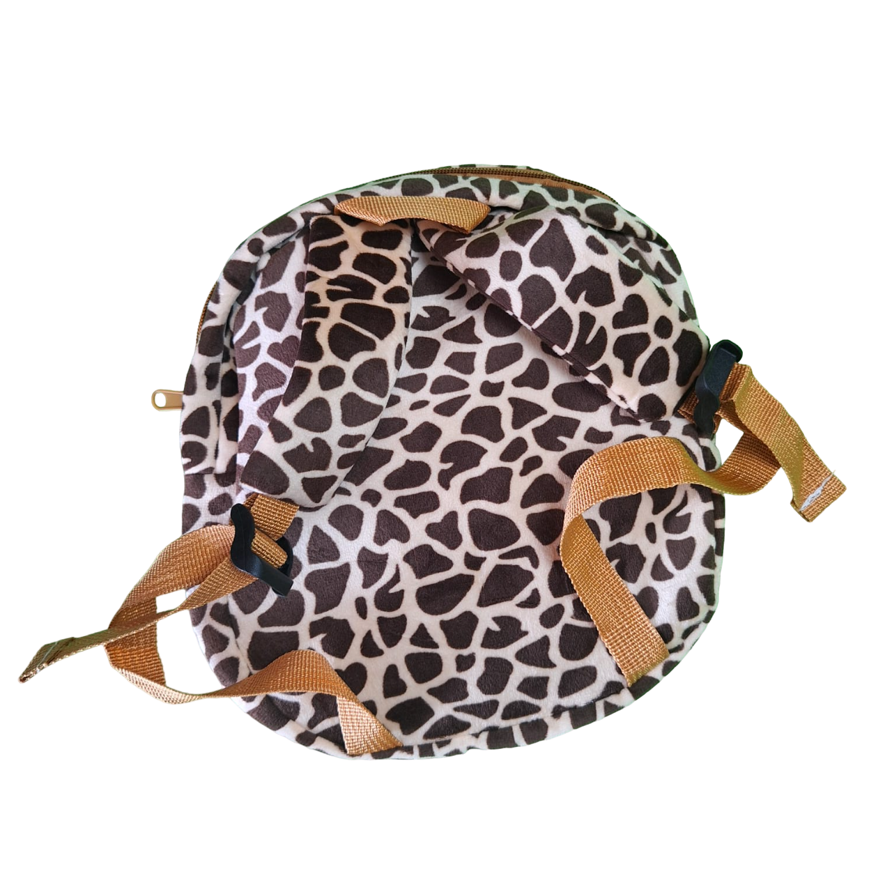 Mochila Infantil Diseño Tela Suave Cómoda Con Peluche De Jirafa Color Chocolate