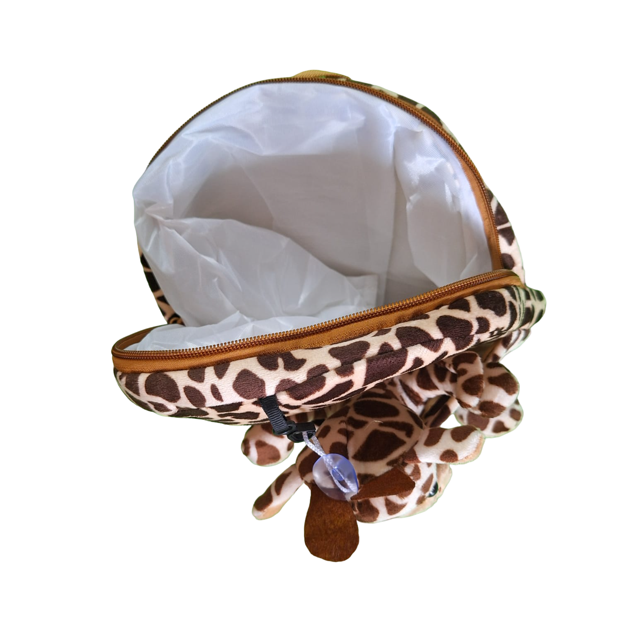 Mochila Infantil Diseño Tela Suave Cómoda Con Peluche De Jirafa Color Chocolate