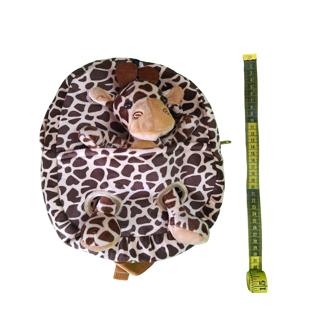 Mochila Infantil Diseño Tela Suave Cómoda Con Peluche De Jirafa Color Chocolate