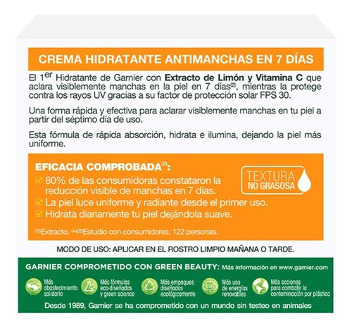 Crema Garnier Express Aclara Antimanchas Con Vitamina C 50ml