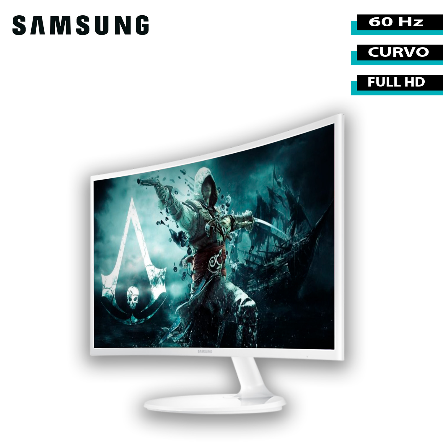 Monitor Gamer Samsung Curvo 27" Led  Full HD FreeSync 60Hz Hdmi Blanco LC27F391FHNXZA .