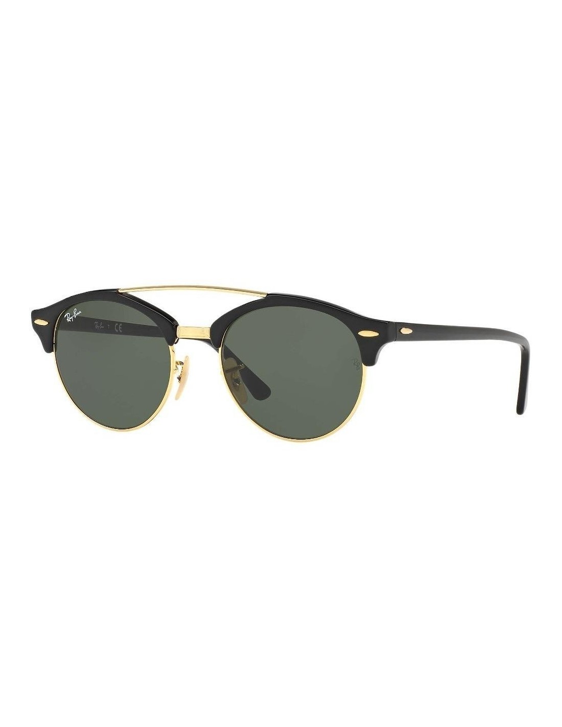 Lentes de sol Ray Ban Rb4346 901 Clubround Double Bridge Negro G-15 Dorado