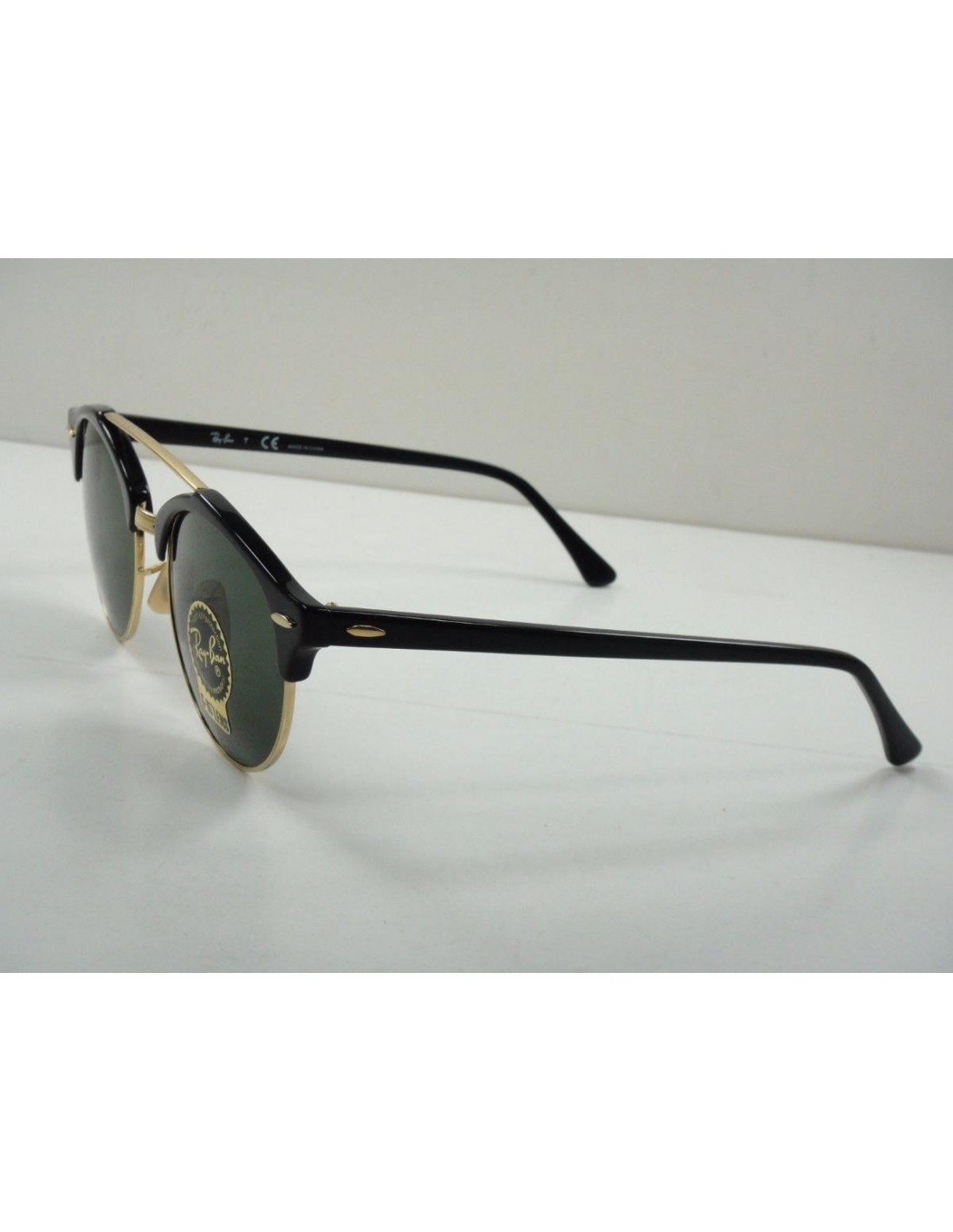 Lentes de sol Ray Ban Rb4346 901 Clubround Double Bridge Negro G-15 Dorado