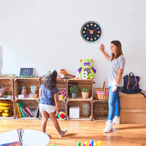 Reloj De Pared Silencio Educada Temprana Creativa Para Niño