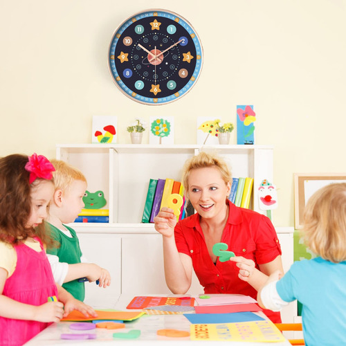 Reloj De Pared Silencio Educada Temprana Creativa Para Niño