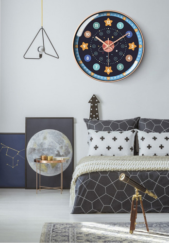 Reloj De Pared Silencio Educada Temprana Creativa Para Niño