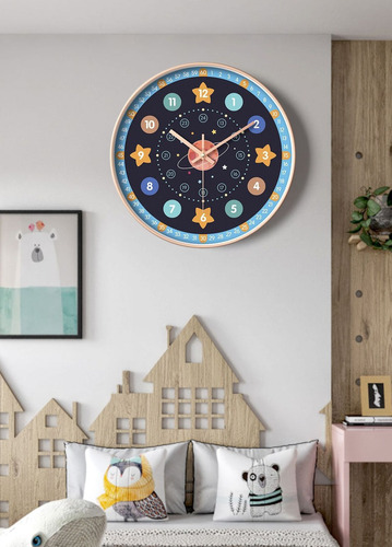Reloj De Pared Silencio Educada Temprana Creativa Para Niño