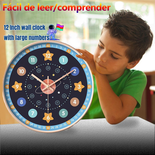 Reloj De Pared Silencio Educada Temprana Creativa Para Niño