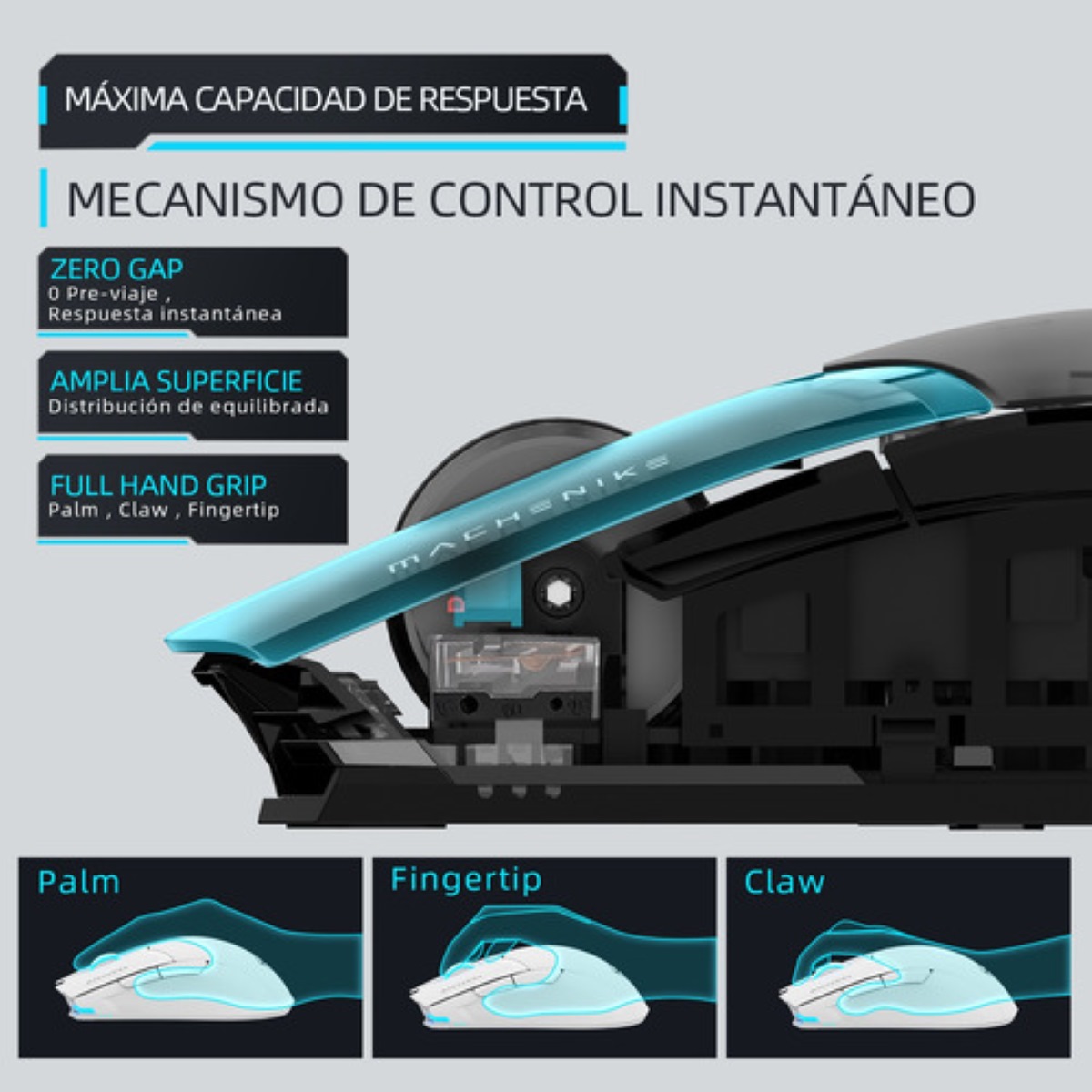 Mouse Gamer Inalámbrico Machenike M7pro Paw3395 Rgb 26000dpi