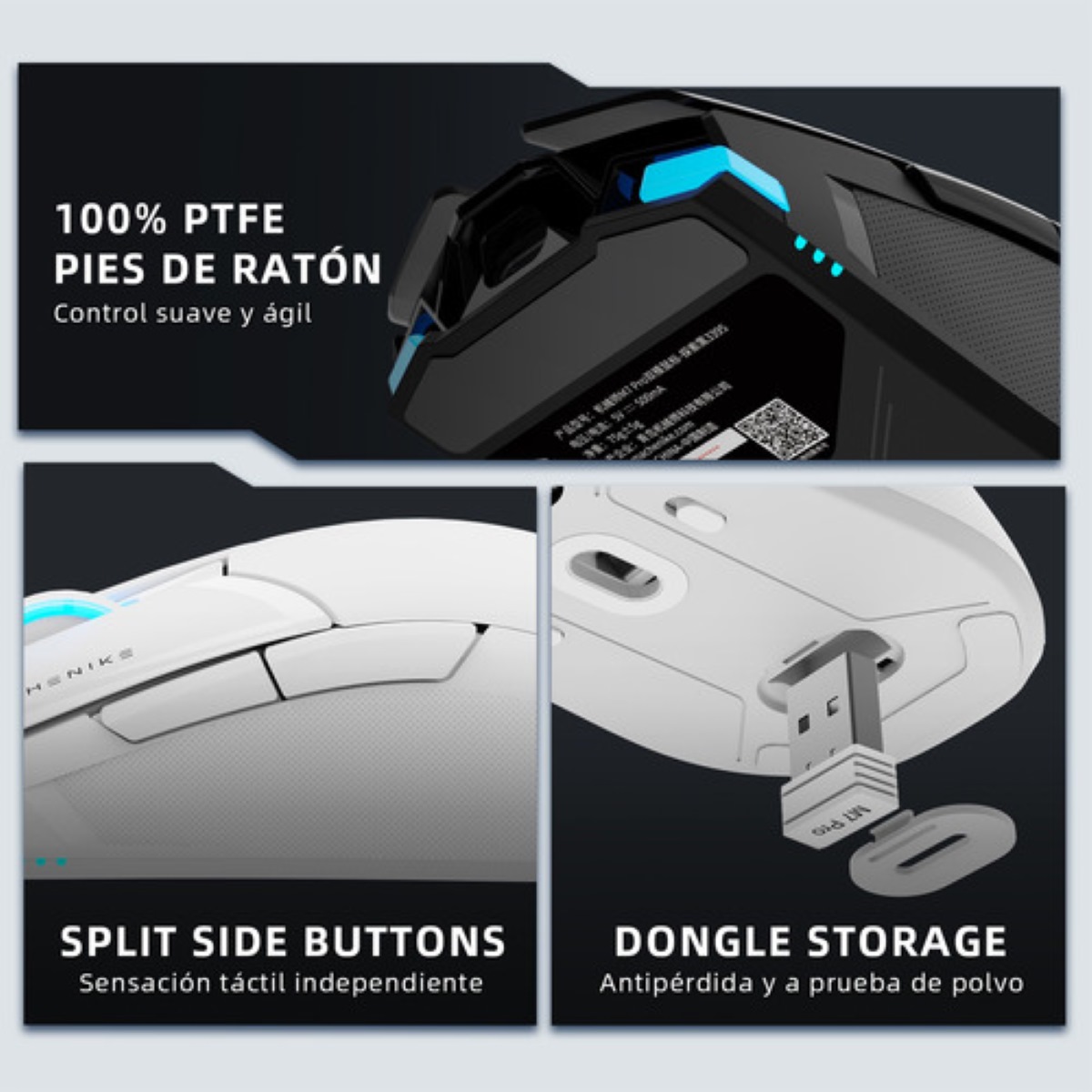 Mouse Gamer Inalámbrico Machenike M7pro Paw3395 Rgb 26000dpi