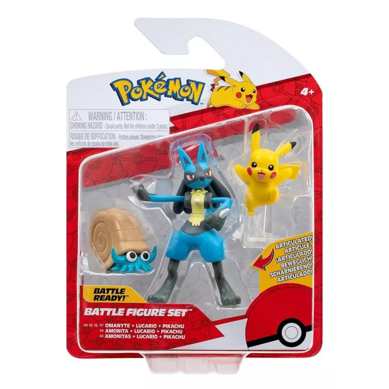 Pokemon Omanyte + Lucario + Pikachu