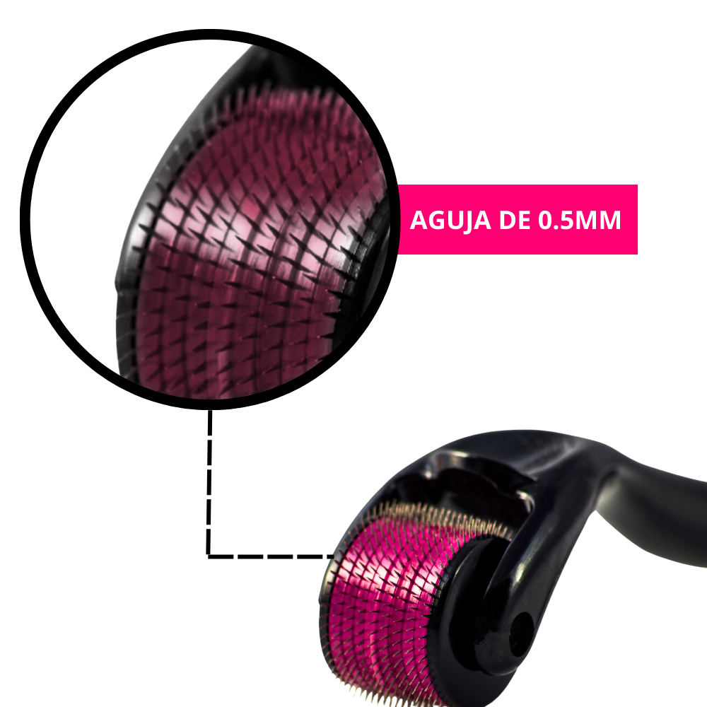 DERMAROLLER RODILLO PARA BARBA SYSTEM 0.5 MM AGUJA TITANIO.