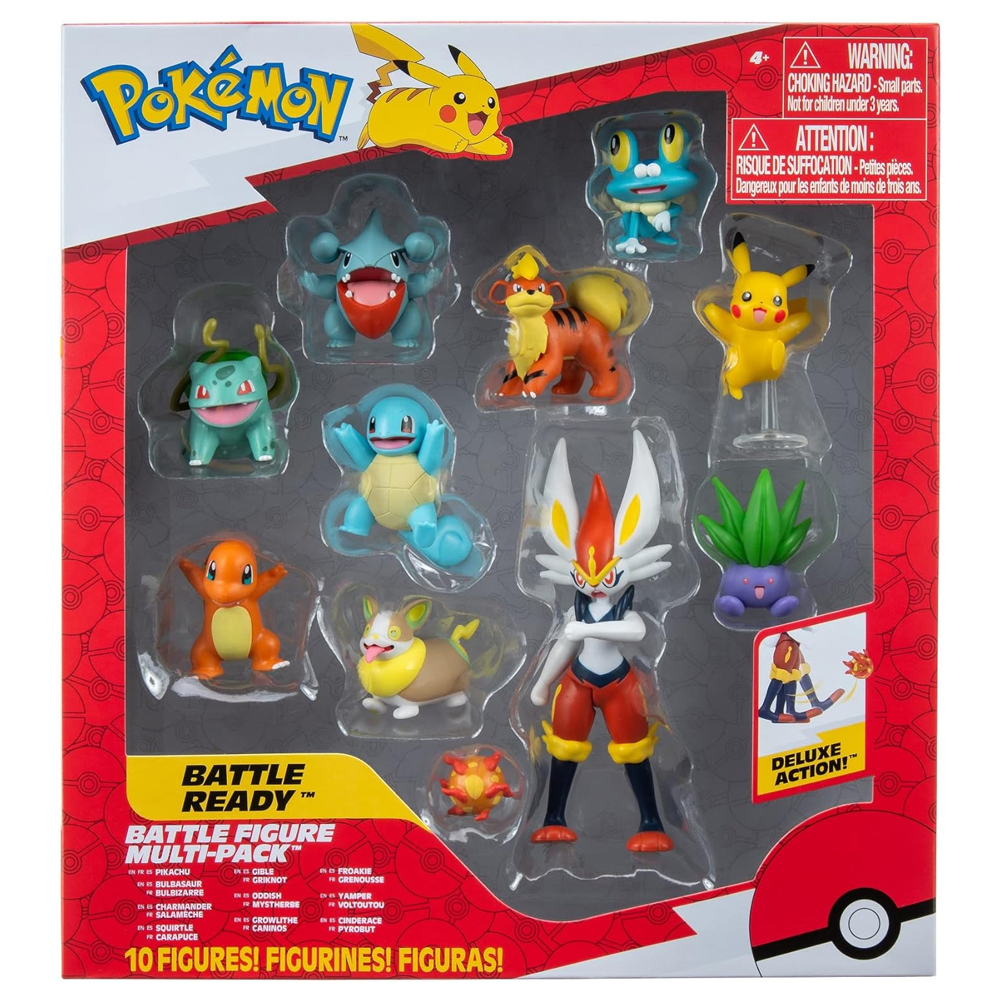 Pokemon Pikachu + Bulbasaur + Cinderace Set 10 pz Miltipak