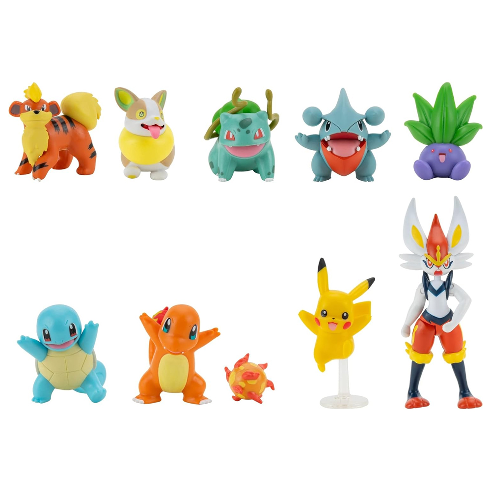 Pokemon Pikachu + Bulbasaur + Cinderace Set 10 pz Miltipak