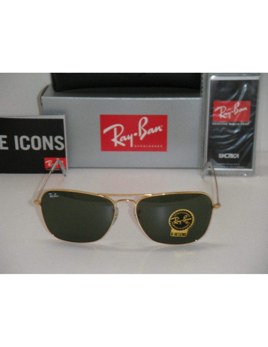 Lentes de sol Ray Ban Rb3136 001 Caravan Negro G-15 Clasico Original