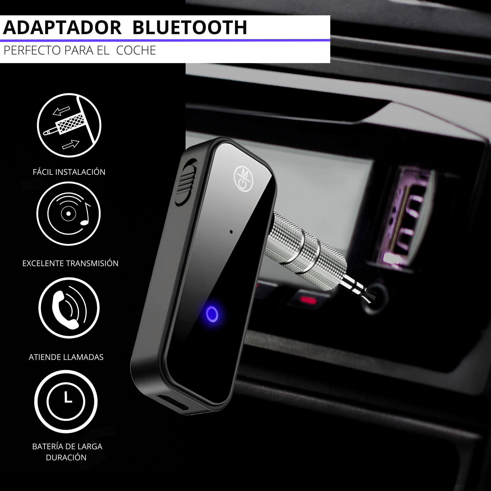 RECEPTOR BLUETOOTH ADAPTADOR ECOMLAB BLUETOOTH AUXILIAR 5.0.